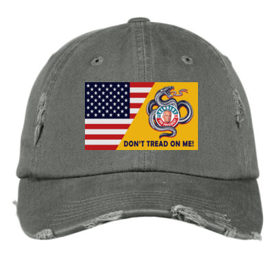 Truth-a-ganda American Flag dont tread on me distressed cotton ball cap - Distressed Cap Thumbnail