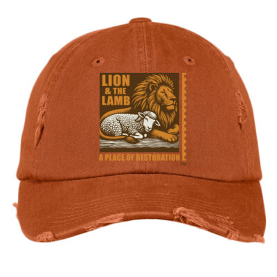 Lion & the Lamb Logo distressed Dad Cap - Distressed Cap Thumbnail