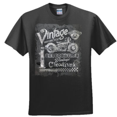 Vintage Creatives Motorcycle Restoration Tee Dark - Everyone's Favorite T-Shirt for the Whole Family Thumbnail