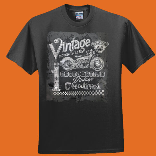 Vintage Creatives Motorcycle Restoration Tee Dark - Everyone's Favorite T-Shirt for the Whole Family Thumbnail