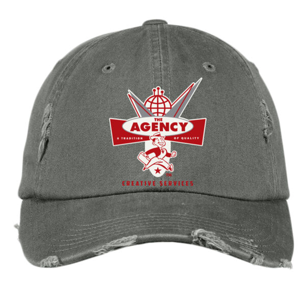 The Agency Lil Agent vertical Logo cap - Distressed Cap Thumbnail