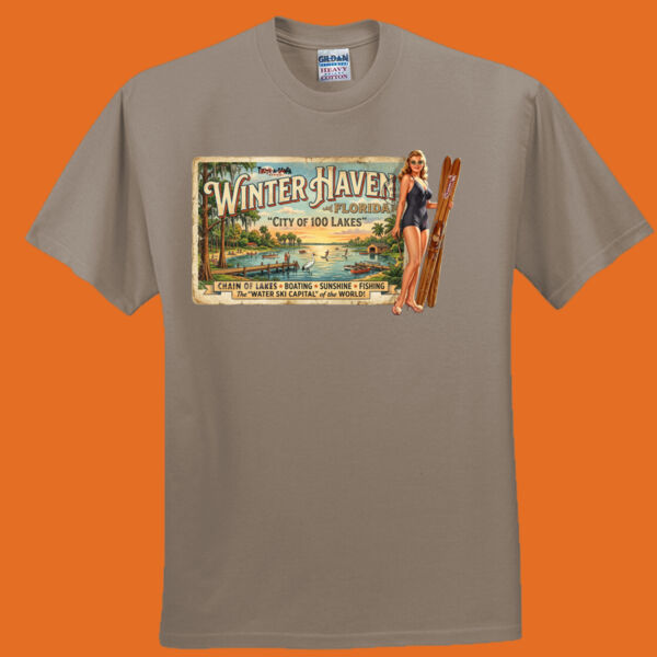 Winter Haven  Post Card Ski Pinup Vintage Truth-a-ganda Tee Thumbnail