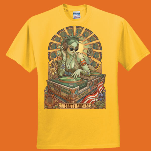 Hippy Lady Liberty DJ Vintage Truth-a-ganda Tee Thumbnail
