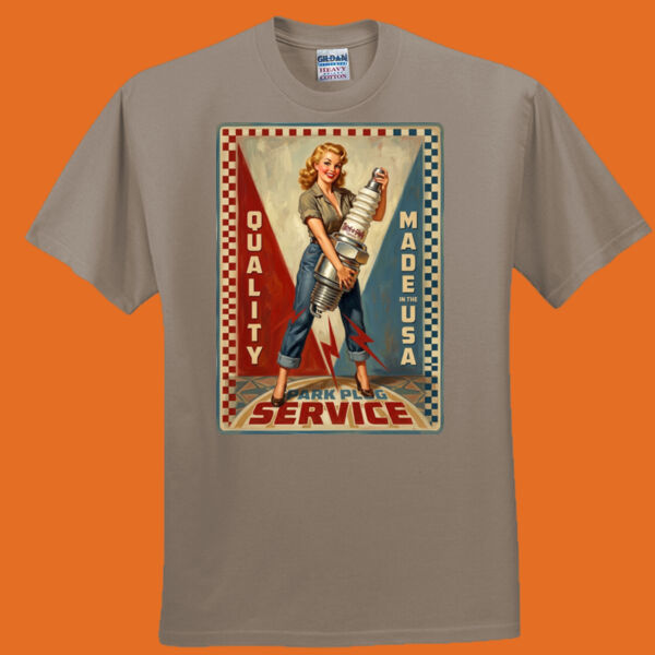 Quality Spark Plug Service Pinup Vintage Truth-a-aganda Tee Thumbnail