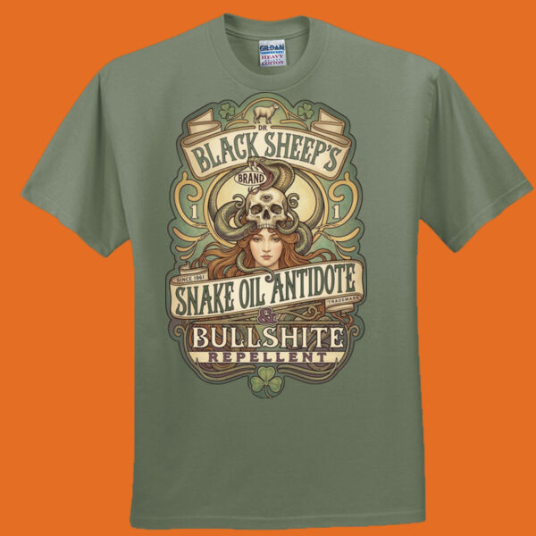 Black Sheep Snake Oil Antidote and Bullshite  Repellent Tee Thumbnail